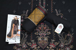 5502- 3-Piece Unstitched Air Jet Wool Suit – Embroidered Shirt, Fancy Dupatta & Plain Trouser