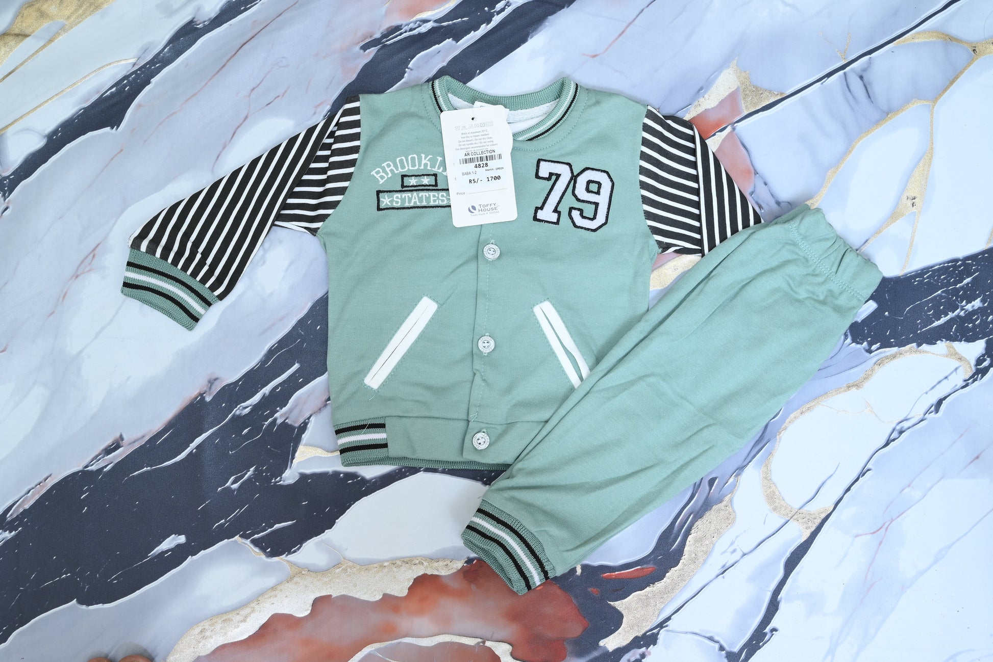 4828-Terry Baby Winter Set – Round Neck Shirt & Trouser | Western Style (1/2)