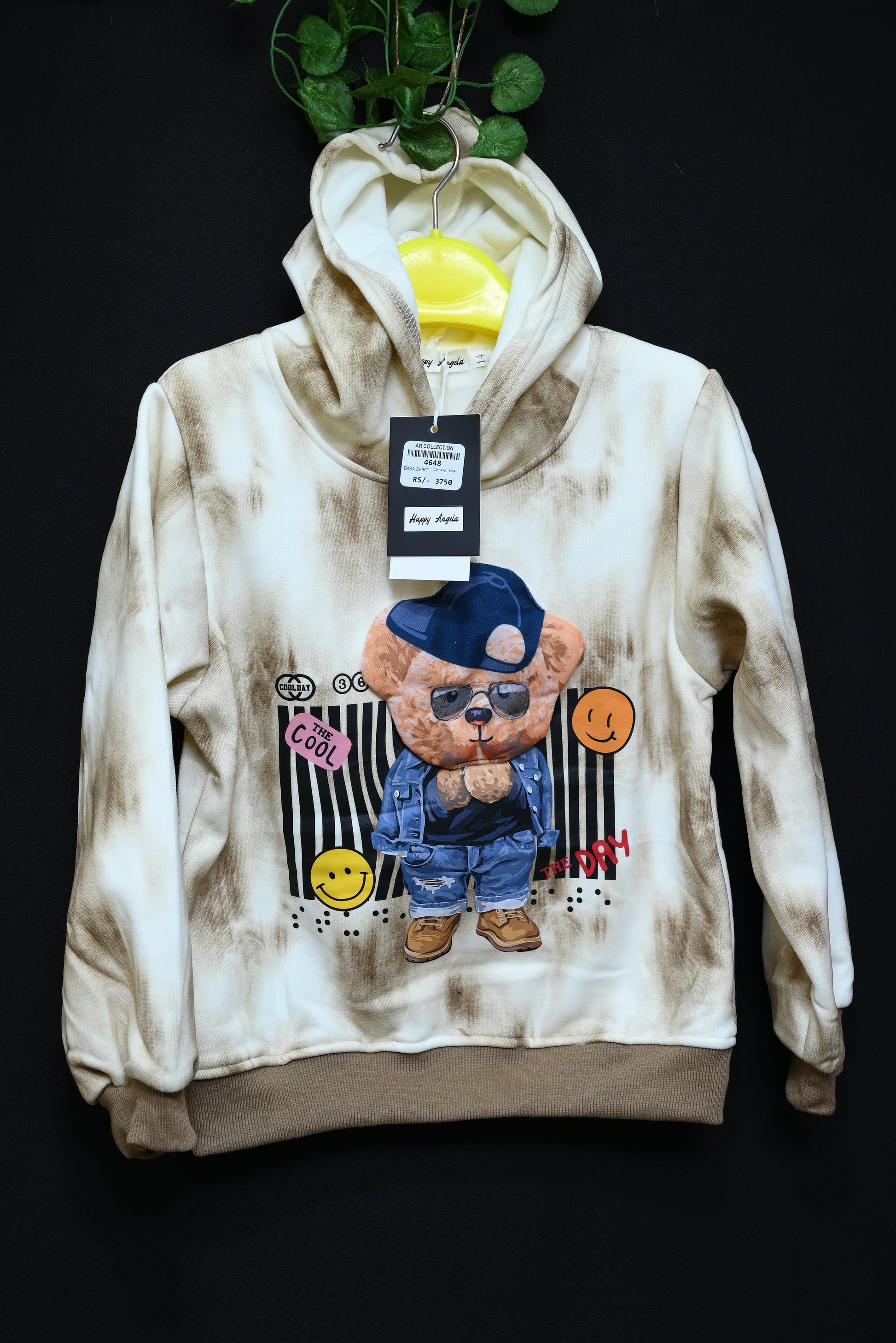 4648-Cozy Baba 1-Piece Winter Outfit – Imported Terry | Printed Hoodie with Attached Toy | Regular Wear