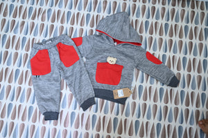 4903-Baby Terry Hoodie Shirt & Trouser Set – Front Pocket | Cozy Winter Wear