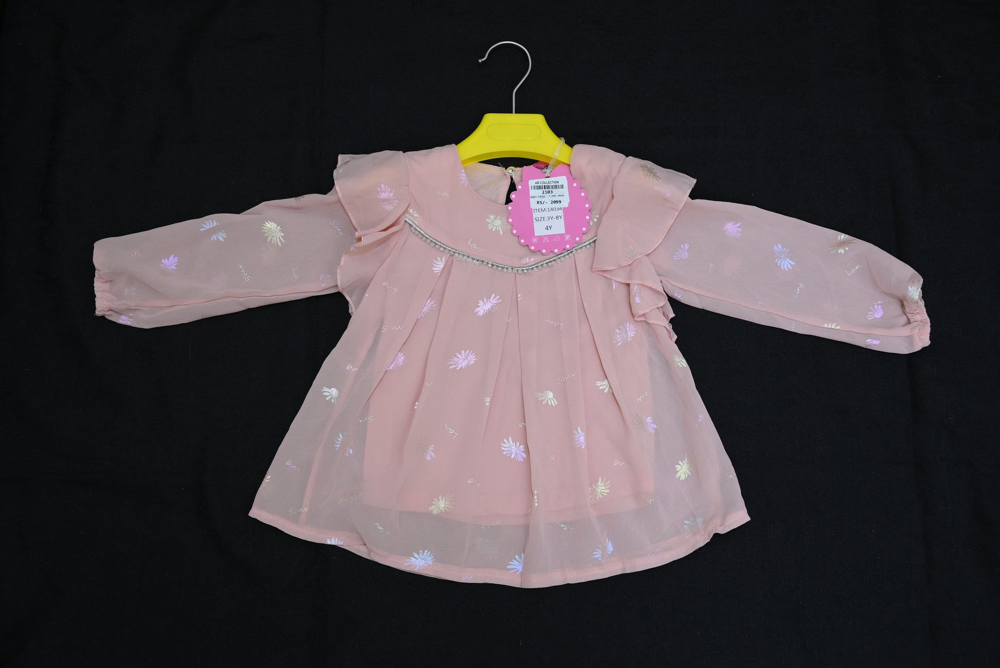 2103-Soft Chiffon Winter Baby Frock