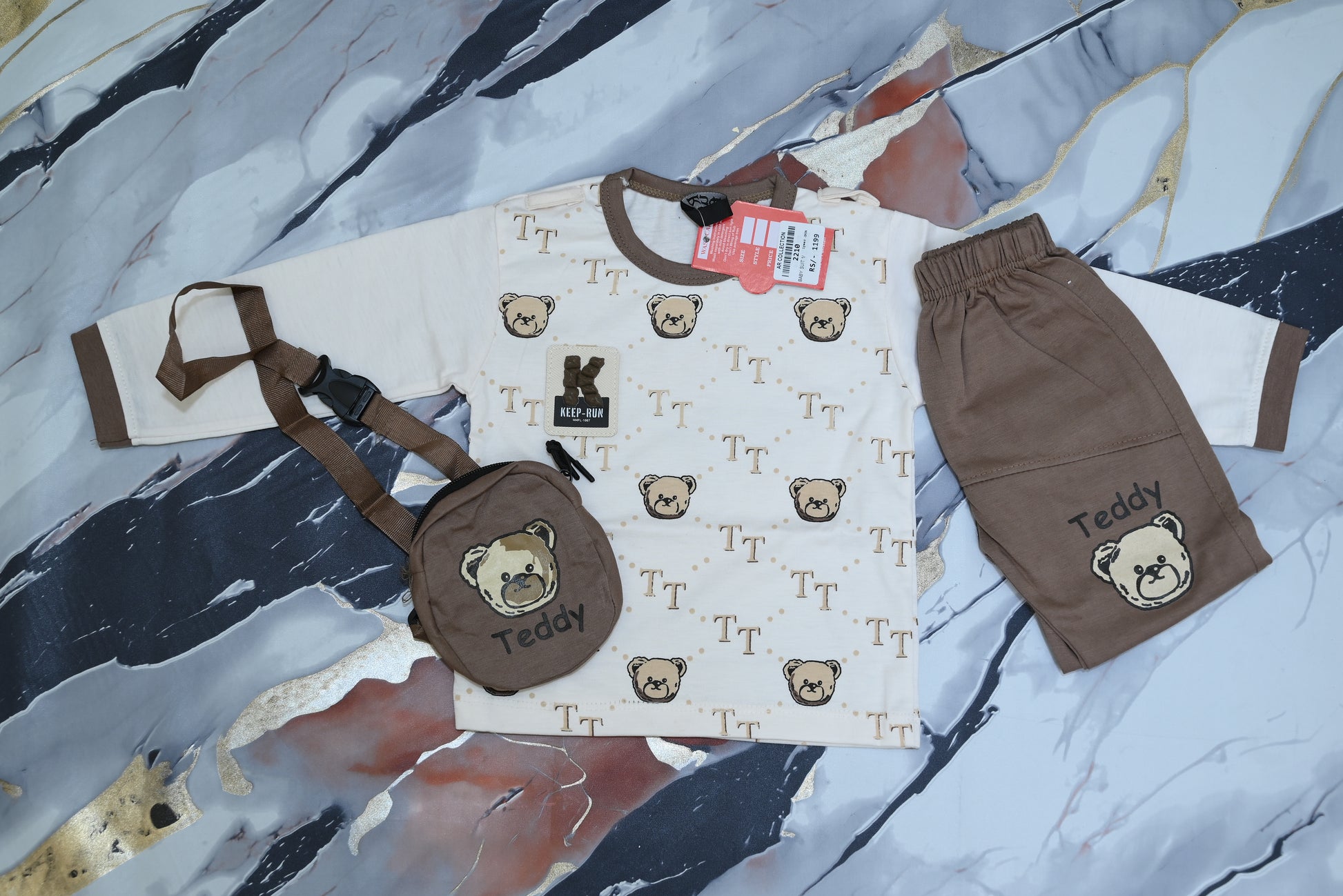 2210-Comfortable Terry Baba Suit with Shoulder Bag