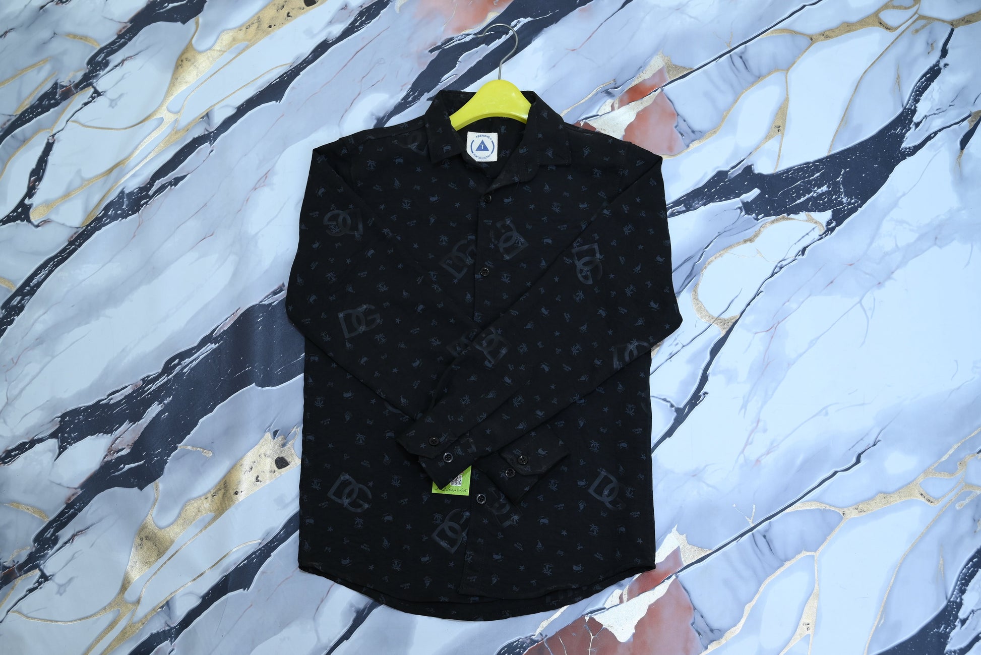 4004-Western Cotton Print Baby Collar Shirt