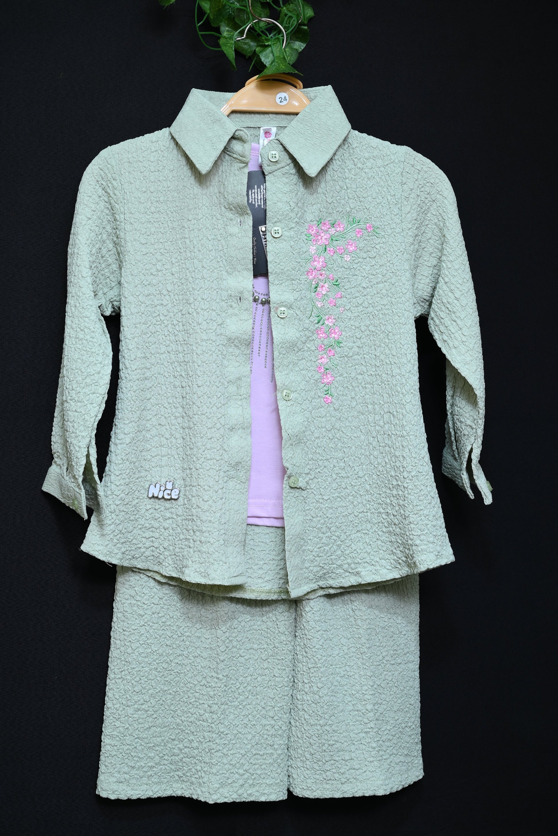 4234-Baby 3-Piece Winter Ensemble – Imported Fabric, Round Neck Printed Shirt, Western Look