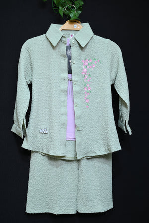 4234-Baby 3-Piece Winter Ensemble – Imported Fabric, Round Neck Printed Shirt, Western Look