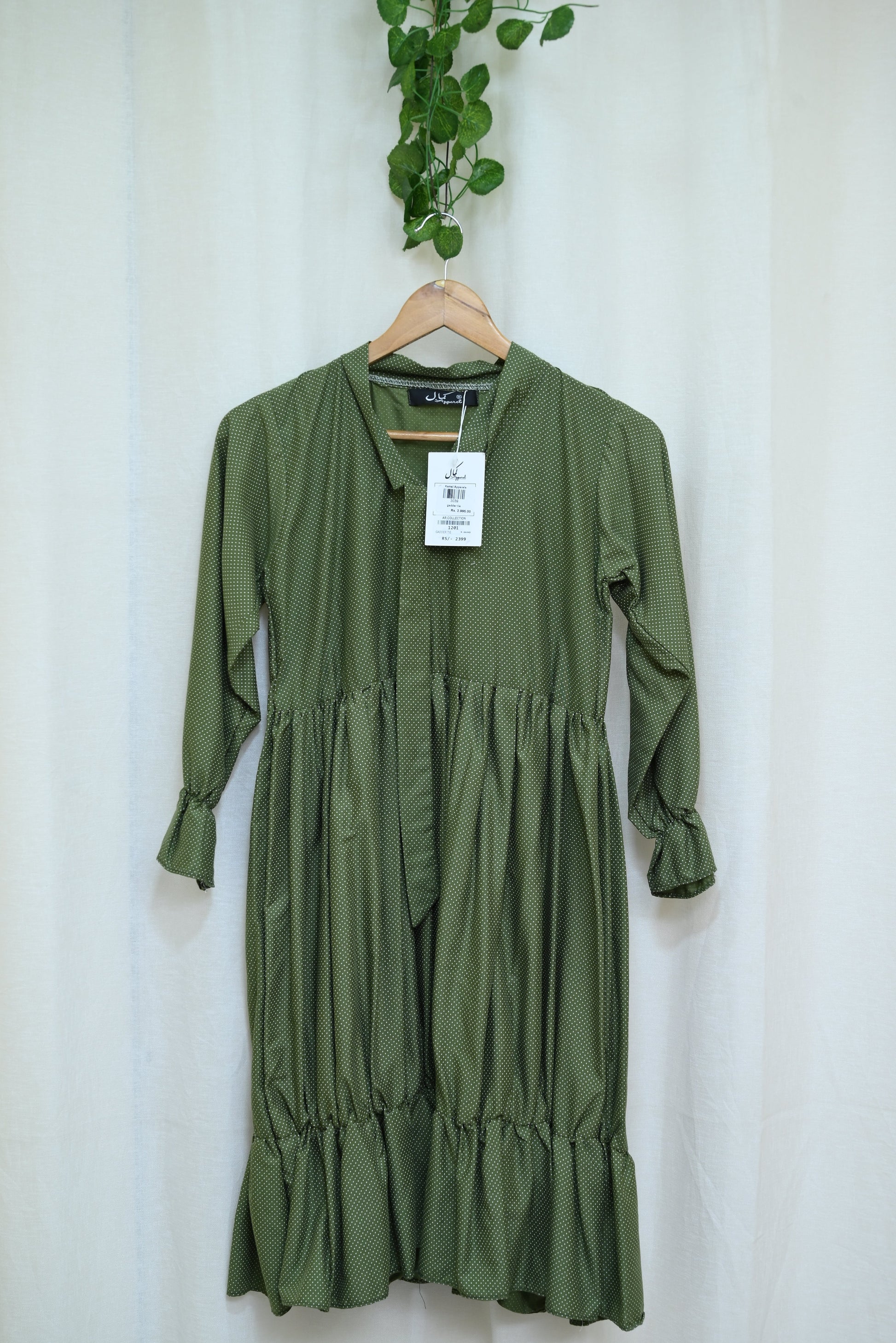 1201-Women’s Printed Cotton Top – Gather Tie Neck, Short Length | Winter Collection