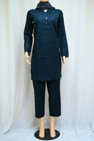 5052-Women’s Winter 3-Piece Stitched Suit – Embroidered Khaddar, Printed Shirt, Plain Trouser, Dupatta