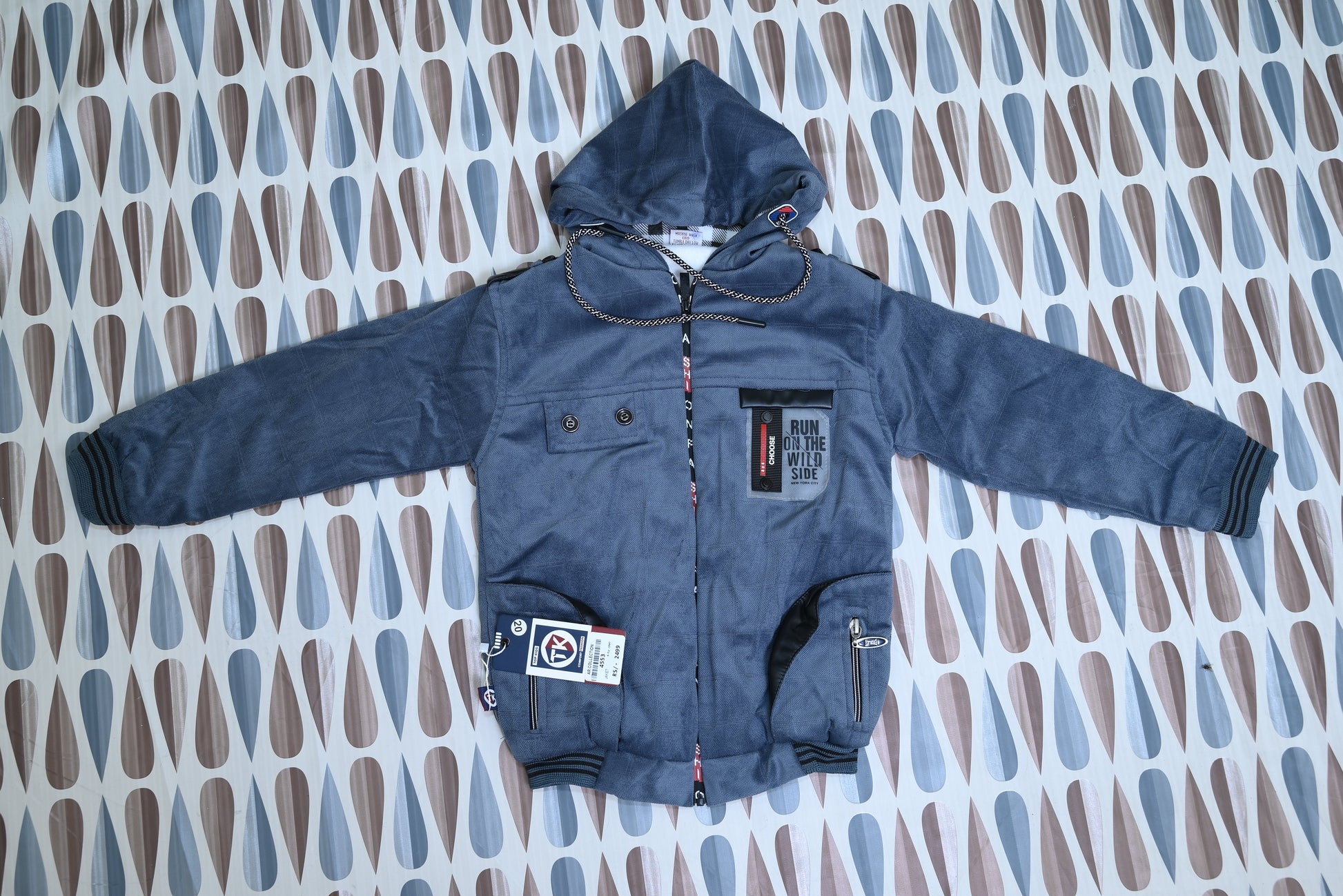 4553-Baby Velvet Hoodie Jacket – Soft & Stylish Western Winter Outfit