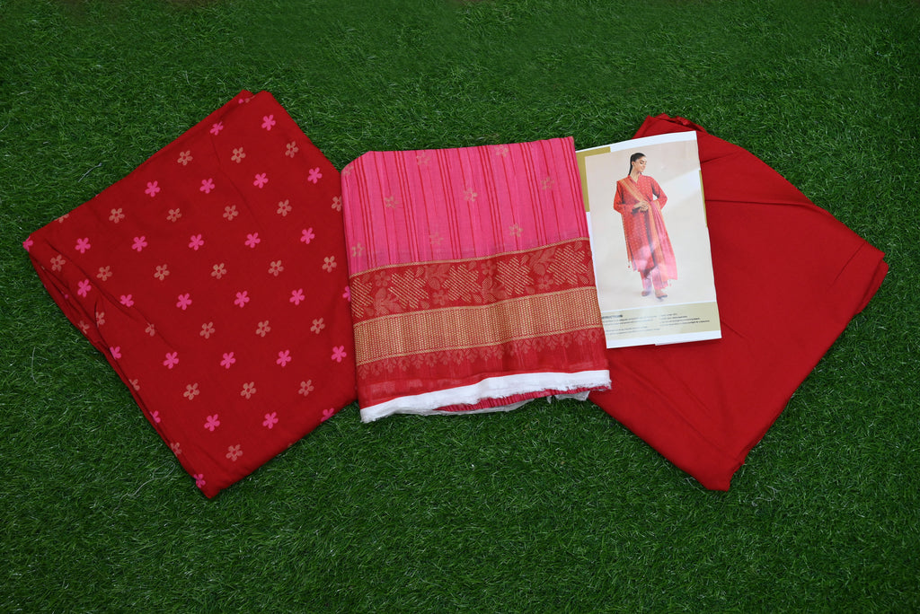 5511-3-Piece Unstitched Premium Linen Suit – Printed Shirt, Fancy Dupatta & Trouser (Wider Width)