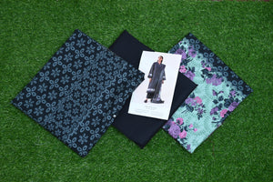 5513-3-Piece Unstitched Premium Khaddar Suit – Printed Shirt, Contrast Dupatta & Dyed Trouser