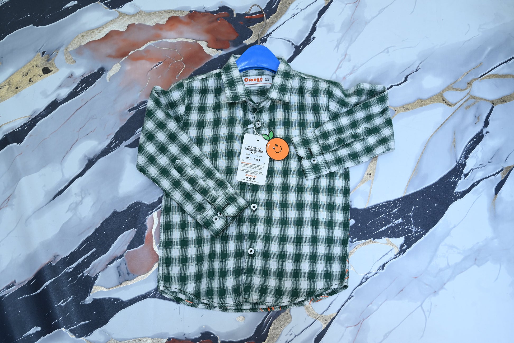 3107-Cotton Collar Neck Baby Shirt – Winter Collection